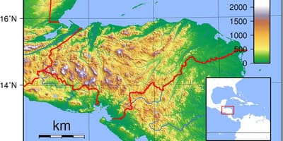 வரைபடம் ஹோண்டுராஸ் topographic